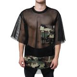 Dolce & Gabbana - Mesh Panel T-shirt - Zwart - Camouflage Print