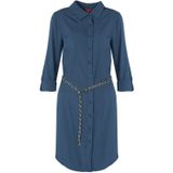 Blousejurk - Minilengte - Kraag - Knoopsluiting - Lange Mouwen - Zwart