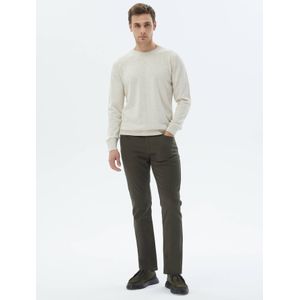 Pull en tricot uni en laine mélangée à col rond