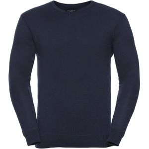 Russell Collection Heren Gebreid V Hals Sweatshirt (Franse marine)