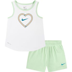 Nike Meisjes Happy Camper Mesh Top & Billen Set (Groen/Wit)