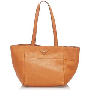 Vintage Prada Leather Tote Bag Orange