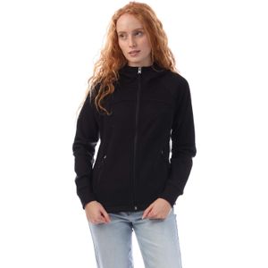 Dames DKNY Embellished Logo Fitted Full Zip Hooded in Zwart
