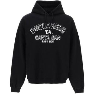 Dsquared2 - Santa Dan - Hoodie - Zwart - Losse Pasvorm