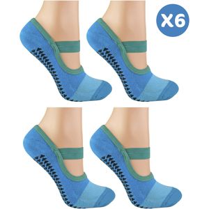 6-Pack Dames Antislip Yoga Sokken Met Bandjes