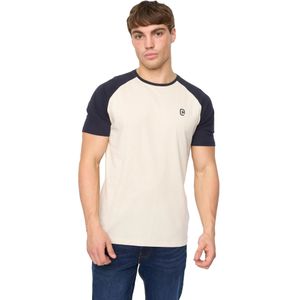 Crosshatch Heren Remison T-Shirt (Navy/Off White)
