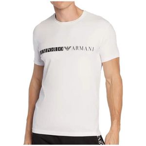 Emporio Armani BiaÅ‚y Slim Fit T-shirt voor heren