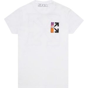 Off-White - Slim Fit T-shirt - Gebroken Wit - Gradientpijlen Logo