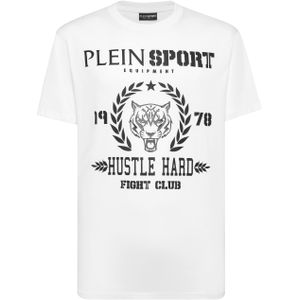 T-shirt - Zwart - Katoen - Merkprint Op De Voorzijde