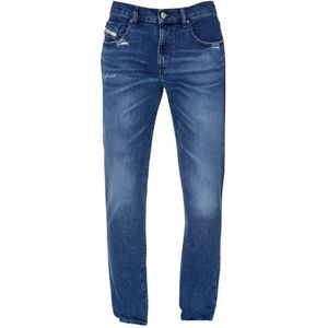 Diesel - D-Strukt - Blauwe Denim Jeans - Vernietigd Versterkt - Slim Fit