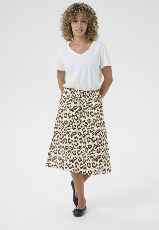 Rok - A-shape - Animal - Onder de Knie - 100% Linnen