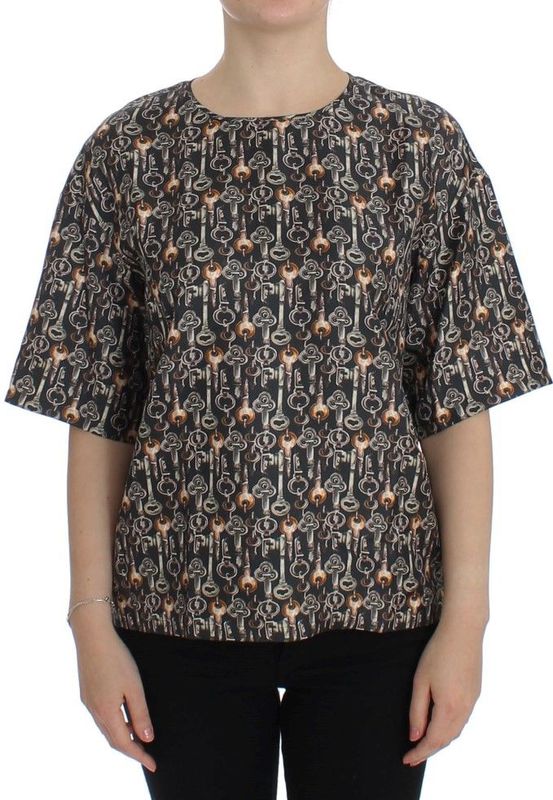 Dolce & Gabbana - Enchanted Sicily - Blouse - Grijs - Korte Mouwen