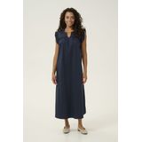 Jurk - Blue Iris blue - Relaxed Fit - Midi Lengte - Mouwloos