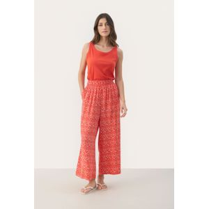 Casual broek Easy fit Mandarin Red Graphic Print orange