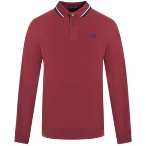 Fred Perry Twin Tipped Rood Poloshirt Met Lange Mouwen - Maat XS