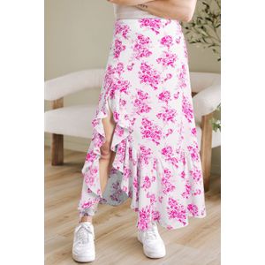 Florale Rimpel Midi Rok