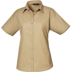 Premier Popeline blouse met korte mouwen / Gewoon werkoverhemd (Khaki)