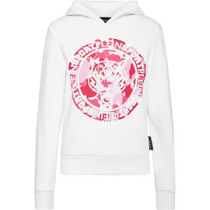 Plein Sport - Hoodie Sweatshirt Carbon Tiger - Wit - Dames - Katoen