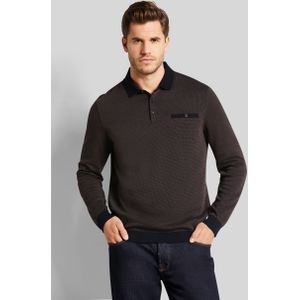 Bugatti Herren Polo met lange mouwen in 2-tone look