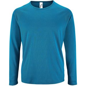 SOLS - Sportief T-Shirt - Aqua - Heren - Lange Mouwen
