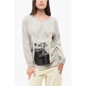 MM1 MM10 Sweatshirt met ronde hals en 2 knopen in grijs