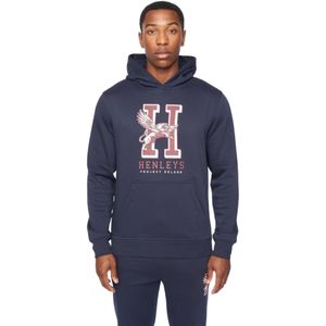 Henleys Heren Belton Hoodie (Marine)
