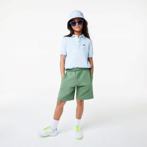 Boy's Lacoste Kids Organic Brushed Cotton Fleece Shorts In Green - Maat 10J / 140cm