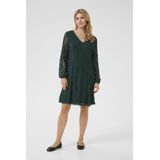 Jerseyjurk - Effen - Met Kant - V-hals - Lange Mouwen - Knielengte