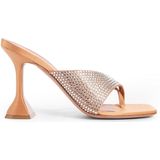Amina Muaddi - Shiona - Teenslippers - Zijdemateriaal - Kristaldetails
