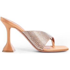 Amina Muaddi - Shiona - Teenslippers - Zijdemateriaal - Kristaldetails