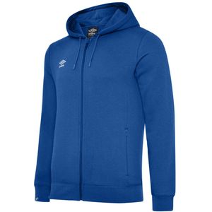 Umbro Childrens/Kids Club Vrijetijd Full Zip Drawstring Hoodie (Koningsblauw/Wit)