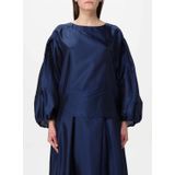Silk - Midi Dress - Blauw - Puff Sleeves
