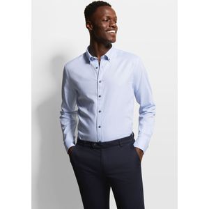 Bugatti Herren Casual overhemd met fijne tweekleurige structuur
