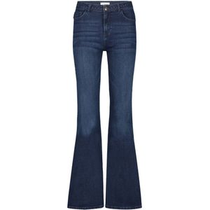 Fabienne Chapot High Waist Flared Jeans Eva Met Borduursels Donkerblauw - Maat 28/34