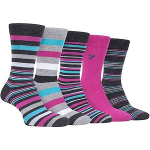 5-pack Heren Bamboe Felgekleurde Gestreepte Sokken