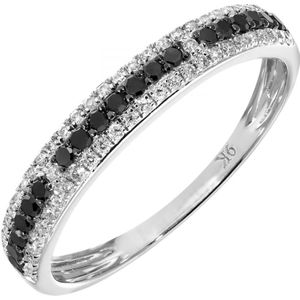 9ct witgouden 0,33ct zwart-witte diamanten eeuwigheidsring