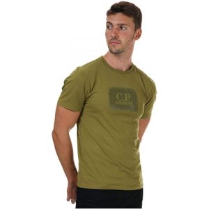 C.P. Company T-shirt met opgestikt rechthoekig logo voor heren, groen