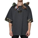 Dolce & Gabbana - T-shirt - Grijs - Relaxed Fit - Korte Mouwen - Camouflage Trim