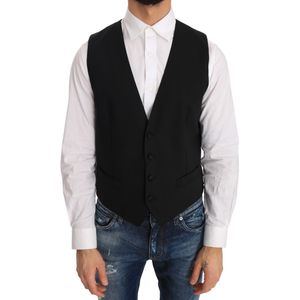 Dolce & Gabbana - Kostuum - Zwart - Heren - Wol - Elegante Zwarte Formele Vest