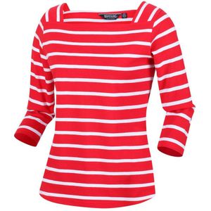 Regatta Dames/dames Polexia Stripe T-shirt (Echt Rood/wit) - Maat 40