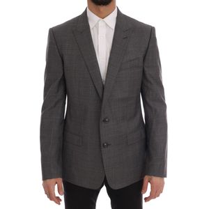 Dolce & Gabbana - Martini - Blazer - Grijs Geruit - Slim Fit - 100% Wol
