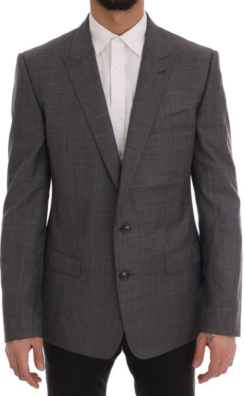 Dolce & Gabbana - Martini - Blazer - Grijs Geruit - Slim Fit - 100% Wol