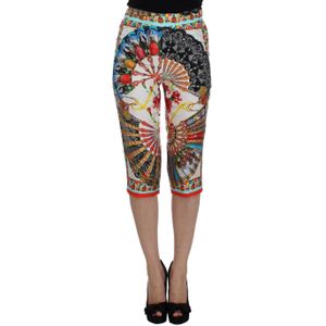 Dolce Gabbana - Majolica Sicilië - Capri Broek - Veelkleurig - 100% Zijde