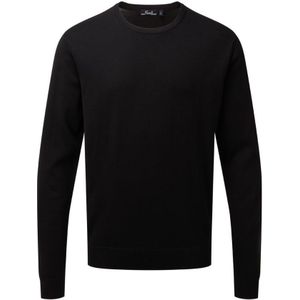 Premier Volwassenen Unisex Cotton Rich Crew Neck Sweater (Zwart)