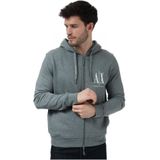 Armani Exchange Icon hoodie met rits en logo, grijs