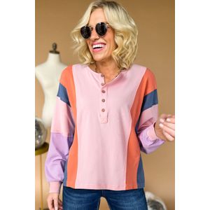Kleurblok Lange Mouw Top Dc25226490
