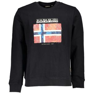 Napapijri - Zwarte Katoenen Heren Trui - Long Sleeve Sweatshirt