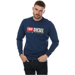 Heren Diesel S-Girk Cuty Felpa Crewneck Sweatshirt in Navy