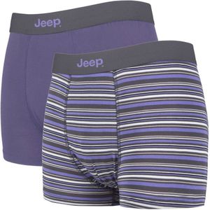 Jeep - Set Van 2 Boxershorts Van Naturel Bamboe Voor Heren - Kar / Paars - Maat XL