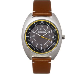 Breed Victor horloge met leren band